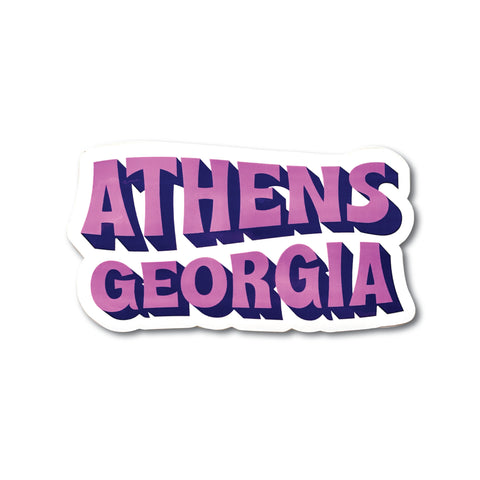 Athens Georgia Purple Bubble Sticker