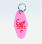 Georgia Peach Vintage Motel Keychain