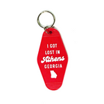 Lost in Athens Vintage Motel Keychain